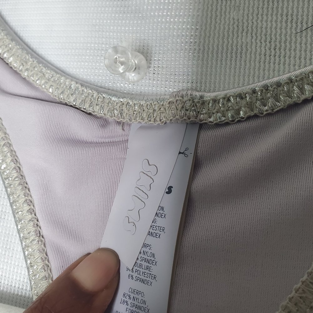 SKIMS Metallic Silver Bodysuit - Picture 8 of 9